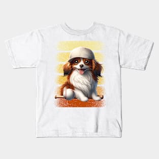 Game Day with the Cheerful Nederlandse Kooikerhondje. Kids T-Shirt